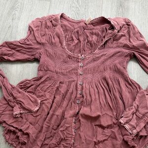 Free People Pink Tunic Top